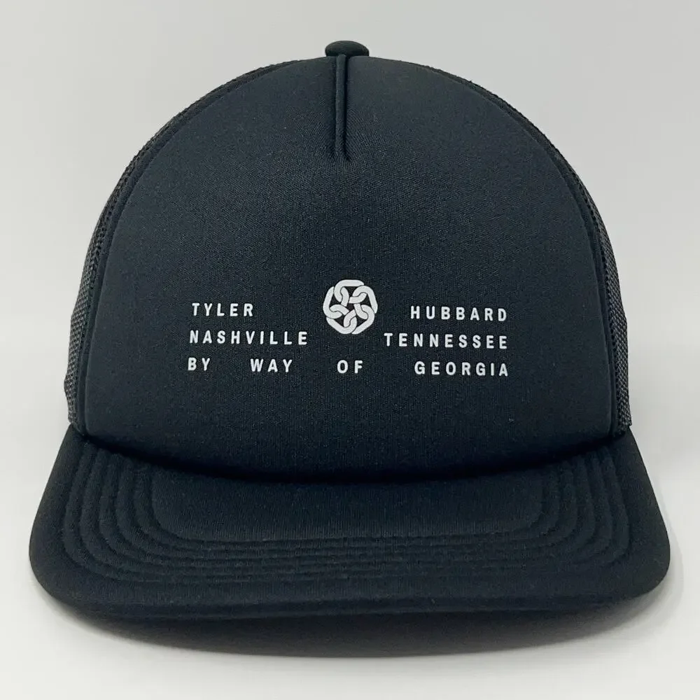 Tyler Hubbard Nashville Via Georgia Trucker Hat Baseball Cap Mesh Snapback Black